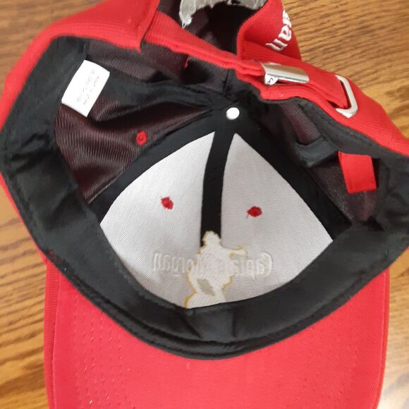 Captain Morgan Spiced Rum Hat Cap Strapback Mens Red Adjustable Logo - Picture 9 of 10